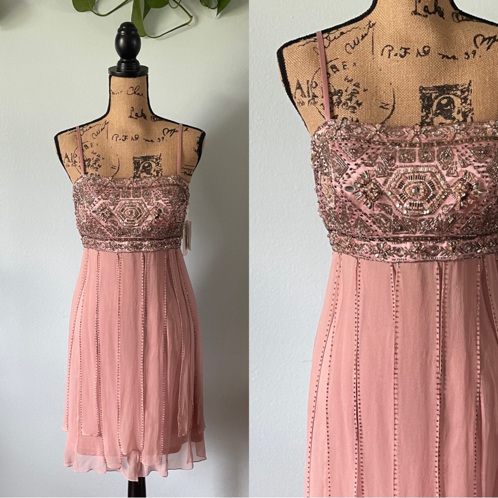Sue Wong Sequin Flapper Formal Beaded Dress Size 6 NWT